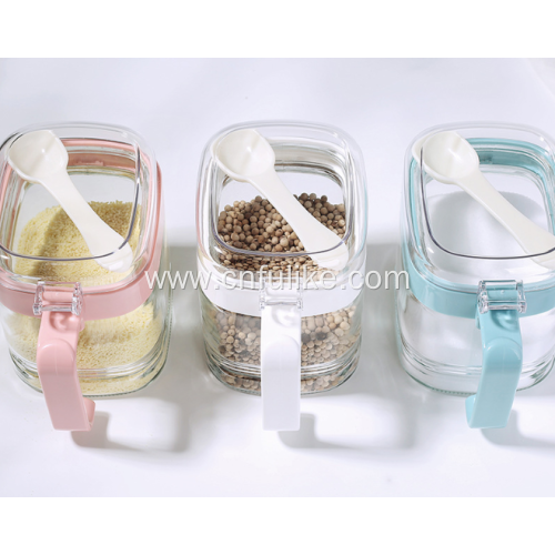 Transparent Glass Condiment Jar Seasoning Box Set